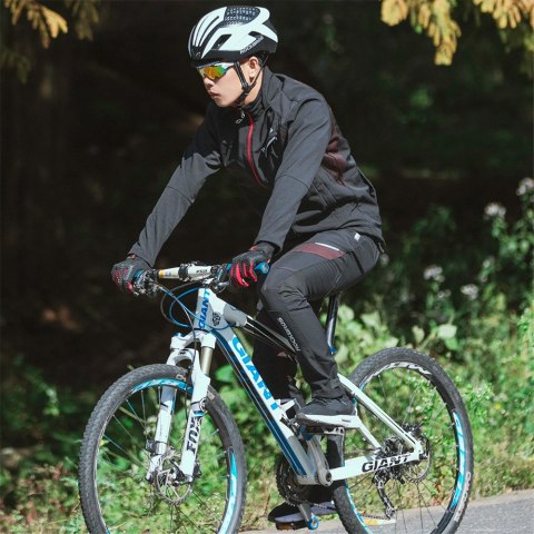 Spodnie rowerowe termiczne ochrona przed wodą i wiatrem rozmiar XL czarne Spodnie rowerowe termiczne ochrona przed wodą i wiatrem rozmiar XL czarne