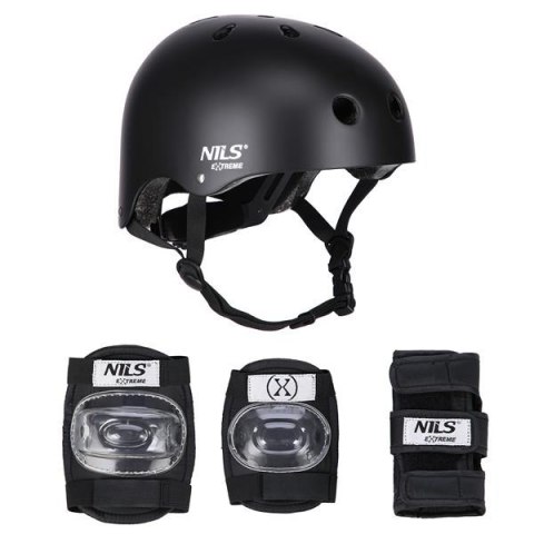MR290+H230 KASK Z OCHRANIACZAMI ZESTAW CZARNY ROZM. M NILS EXTREME MR290+H230 KASK Z OCHRANIACZAMI ZESTAW CZARNY ROZM. M NILS EXTREME