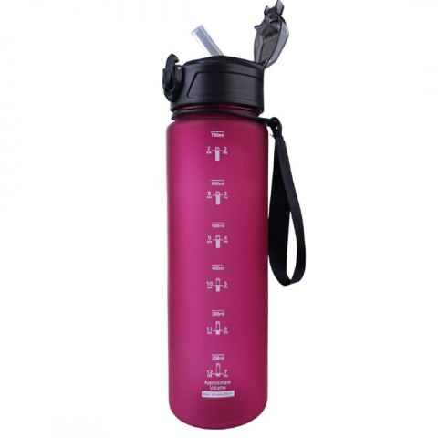 Butelka na wodę, sportowy bidon matowy 750ML bordowy ECARLA SPORTS BD49 Butelka na wodę, sportowy bidon matowy 750ML bordowy ECARLA SPORTS BD49