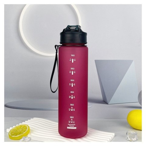Butelka na wodę, sportowy bidon matowy 750ML bordowy ECARLA SPORTS BD49 Butelka na wodę, sportowy bidon matowy 750ML bordowy ECARLA SPORTS BD49