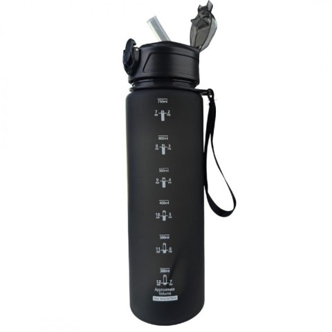 Butelka na wodę, sportowy bidon matowy 750ML czarny ECARLA SPORTS BD48 Butelka na wodę, sportowy bidon matowy 750ML czarny ECARLA SPORTS BD48