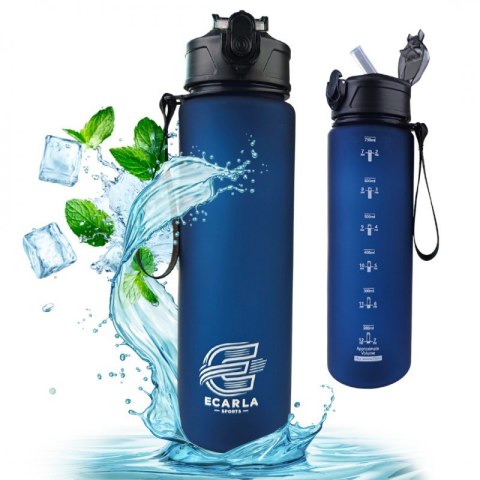 Butelka na wodę, sportowy bidon matowy 750ML granat ECARLA SPORTS BD51 Butelka na wodę, sportowy bidon matowy 750ML granat ECARLA SPORTS BD51