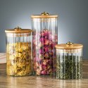 Cukiernica, pojemnik ryflowany z przykrywką bambusowa, rozm. M, 850 ml 1szt SZK168