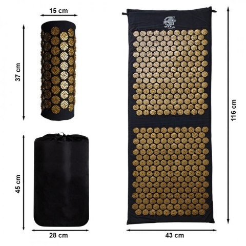 Mata do akupresury, masażu, z poduszką ECARLA SPORTS 116 x 43 cm MATA11 Mata do akupresury, masażu, z poduszką ECARLA SPORTS 116 x 43 cm MATA11