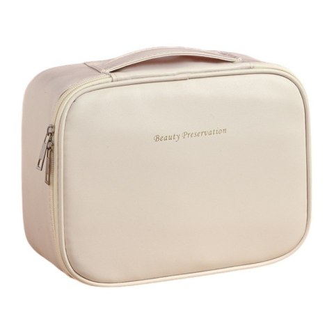 Kosmetyczka rozkładana elegancka kuferek etui z ekoskóry kremowa KS146K Kosmetyczka rozkładana elegancka kuferek etui z ekoskóry kremowa KS146K