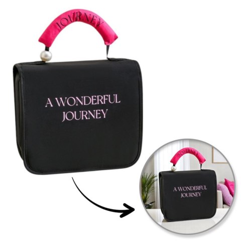 Kosmetyczka rozkładana elegancka kuferek etui z rączką czarna KS153CZ Kosmetyczka rozkładana elegancka kuferek etui z rączką czarna KS153CZ