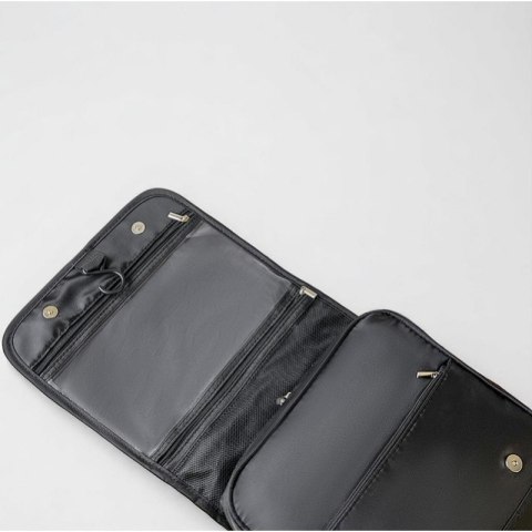 Kosmetyczka rozkładana elegancka kuferek etui z rączką czarna KS153CZ Kosmetyczka rozkładana elegancka kuferek etui z rączką czarna KS153CZ