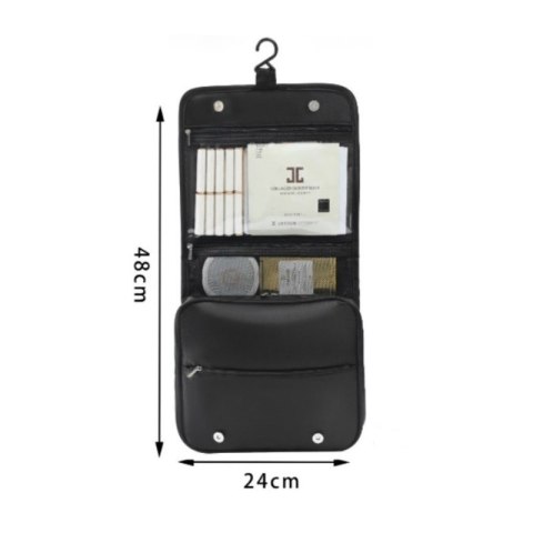 Kosmetyczka rozkładana elegancka kuferek etui z rączką czarna KS153CZ Kosmetyczka rozkładana elegancka kuferek etui z rączką czarna KS153CZ