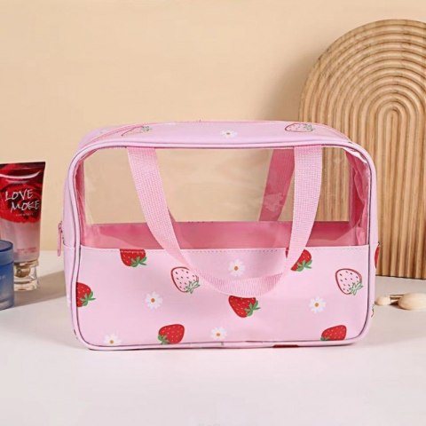 Kosmetyczka rozkładana przenośna kuferek rozmiar M 31x10x20cm TRUSKAWKI KS148 Kosmetyczka rozkładana przenośna kuferek rozmiar M 31x10x20cm TRUSKAWKI KS148