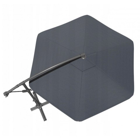 Parasol ogrodowy z oświetleniem SOLAR LED, wysięgnik i falbanka, grafitowy 3,5 m. OGP11SZ Parasol ogrodowy z oświetleniem SOLAR LED, wysięgnik i falbanka, grafitowy 3,5 m. OGP11SZ