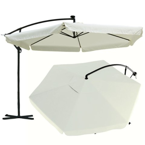 Parasol ogrodowy z oświetleniem SOLAR LED, wysięgnik i falbanka, kremowy 3,5 m. OGP11K Parasol ogrodowy z oświetleniem SOLAR LED, wysięgnik i falbanka, kremowy 3,5 m. OGP11K