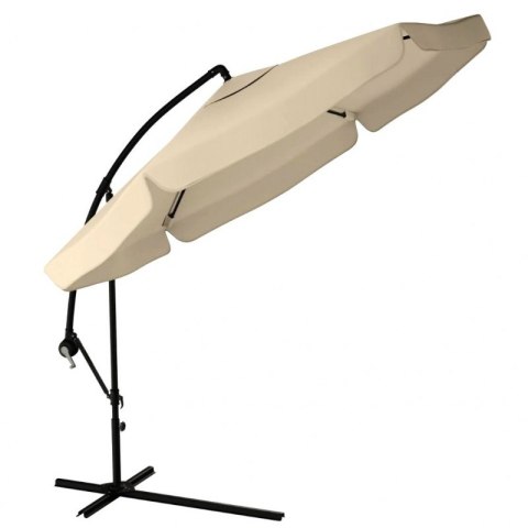 Parasol ogrodowy z oświetleniem SOLAR LED, wysięgnik i falbanka, kremowy 3,5 m. OGP11K Parasol ogrodowy z oświetleniem SOLAR LED, wysięgnik i falbanka, kremowy 3,5 m. OGP11K
