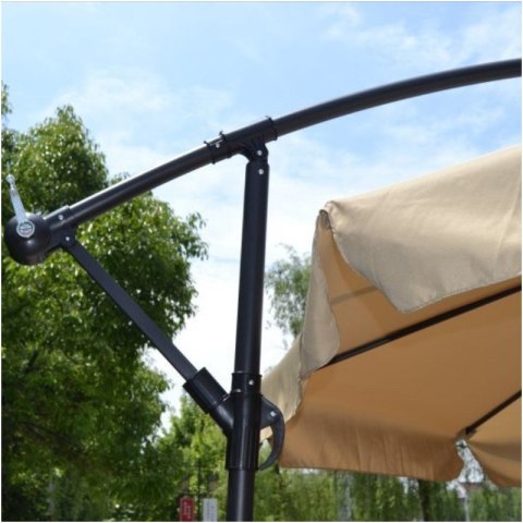 Parasol ogrodowy z wysięgnikiem i falbanką, kremowy 3,5 m. OGP10 Parasol ogrodowy z wysięgnikiem i falbanką, kremowy 3,5 m. OGP10