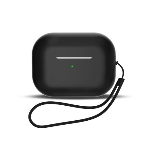 Silikonowe etui do słuchawek AirPods 1 / 2 + pasek smycz na nadgarstek czarne Silikonowe etui do słuchawek AirPods 1 / 2 + pasek smycz na nadgarstek czarne