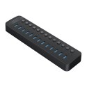 Hub CT2U3-13AB z włącznikami 13x USB-A - czarny
