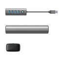 Hub adapter rozdzielacz PDD4U-U3 4x USB-A - szary