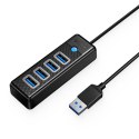 Hub rozdzielacz PW4U-U3 USB-A - 4x USB-A - czarny