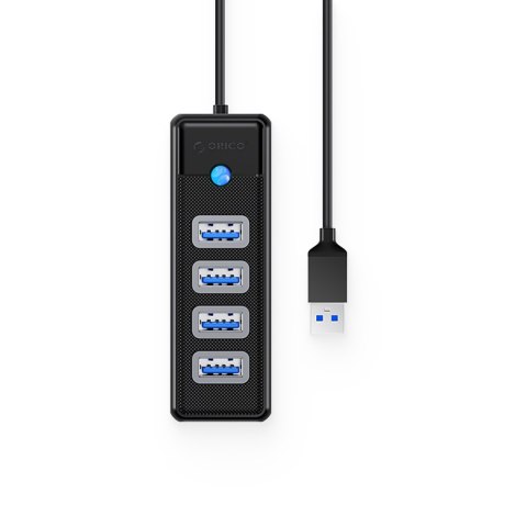 Hub rozdzielacz PW4U-U3 USB-A - 4x USB-A - czarny Hub rozdzielacz PW4U-U3 USB-A - 4x USB-A - czarny