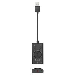 Karta dźwiękowa SC2 zewnętrzna wielofunkcyjna USB-A - czarna