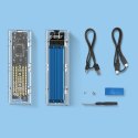 Kieszeń obudowa na dysk TCM2-C3 M.2 NVME na USB-C 10Gb/s - niebiesko-przezroczysta