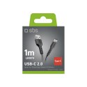 Kabel przewód USB-A - USB-C 1m - czarny