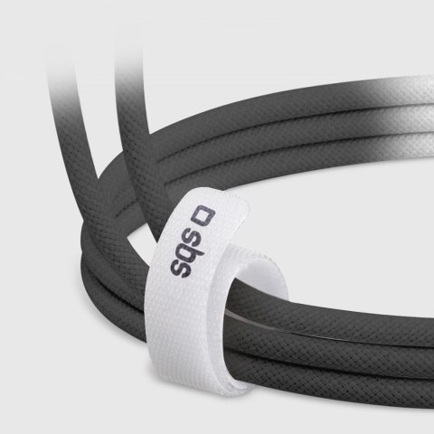 Kabel przewód w oplocie USB-C 60W 1.5m - czarny Kabel przewód w oplocie USB-C 60W 1.5m - czarny