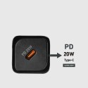 Ładowarka sieciowa Power Delivery GaN USB-C 20W - czarna