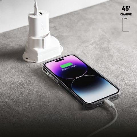 Ładowarka sieciowa Power Delivery USB-A USB-C 20W - biała Ładowarka sieciowa Power Delivery USB-A USB-C 20W - biała