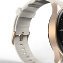 Smartwatch Hama 8900 GPS AMOLED 1.32'' z beżowym paskiem silikonowym - złoty