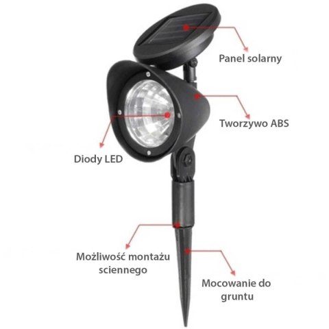 LAMPA SOLARNA REFLEKTOR 3 LED WBIJANY LAMPA SOLARNA REFLEKTOR 3 LED WBIJANY