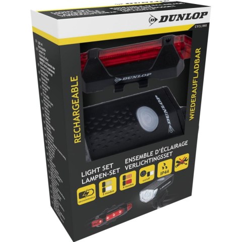 ZESTAW LAMP ROWEROWYCH LED PRZÓD I TYŁ DUNLOP ŁADOWANIE USB ZESTAW LAMP ROWEROWYCH LED PRZÓD I TYŁ DUNLOP ŁADOWANIE USB