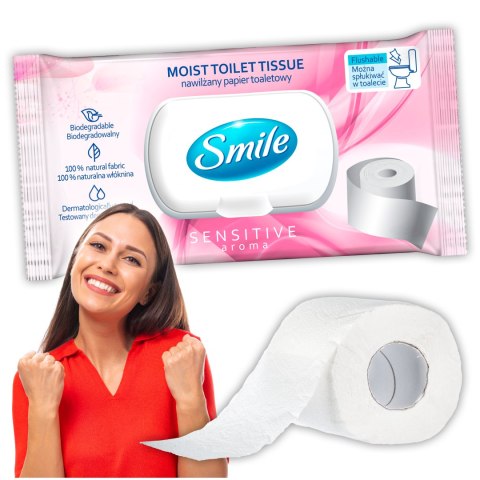 SMILE Papier toaletowy nawilżany flip top, 44szt. SMILE Papier toaletowy nawilżany flip top, 44szt.