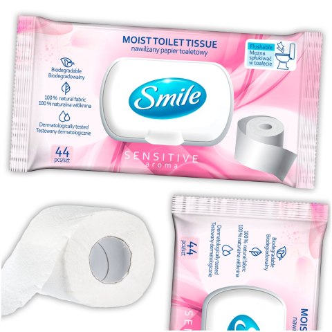 SMILE Papier toaletowy nawilżany flip top, 44szt. SMILE Papier toaletowy nawilżany flip top, 44szt.