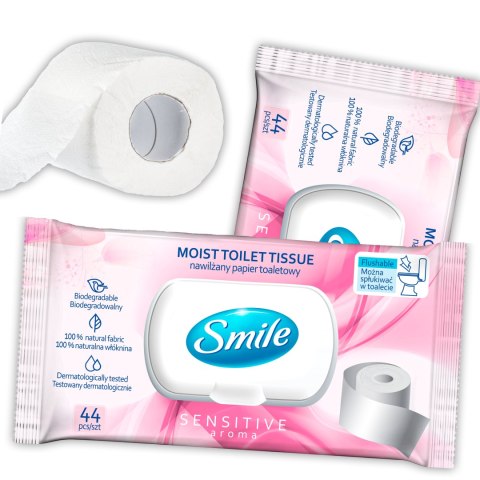 SMILE Papier toaletowy nawilżany flip top, 44szt. SMILE Papier toaletowy nawilżany flip top, 44szt.