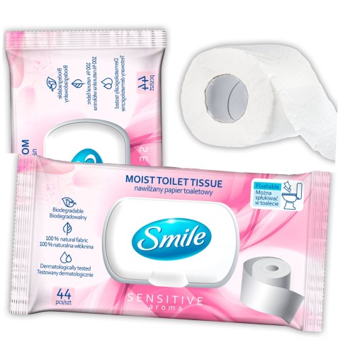 SMILE Papier toaletowy nawilżany flip top, 44szt. SMILE Papier toaletowy nawilżany flip top, 44szt.