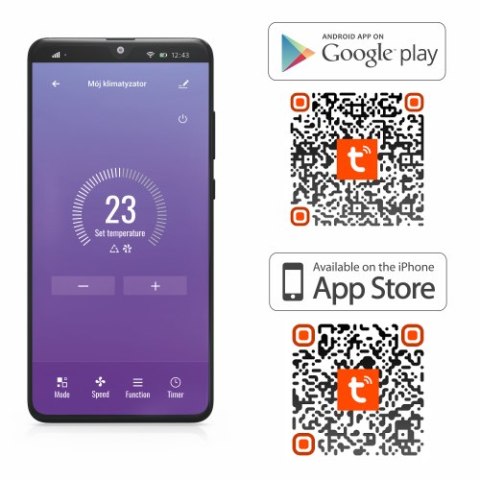 WARMTEC Klimatyzator przenośny KP20W z Wi-Fi WARMTEC Klimatyzator przenośny KP20W z Wi-Fi