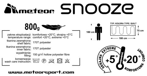 ŚPIWÓR METEOR SNOOZE czarny ŚPIWÓR METEOR SNOOZE czarny