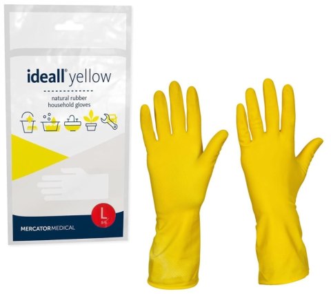 Rękawice Gospodarcze Lateksowe / Żółte / Ideall Yellow (L 8-9) Rękawice Gospodarcze Lateksowe / Żółte / Ideall Yellow (L 8-9)
