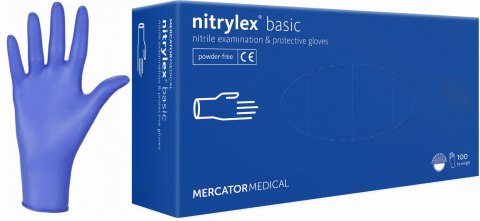 Rękawice Nitrylowe 100 sztuk / Niebieskie / Nitrylex Basic Dark Blue (M 7-8) Rękawice Nitrylowe 100 sztuk / Niebieskie / Nitrylex Basic Dark Blue (M 7-8)