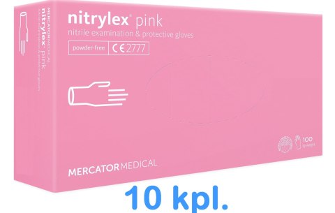 Rękawice Nitrylowe 100 sztuk / Różowe / Nitrylex Pink - 10 szt. (M 7-8) Rękawice Nitrylowe 100 sztuk / Różowe / Nitrylex Pink - 10 szt. (M 7-8)