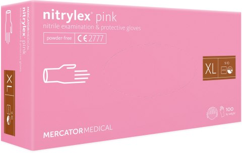 Rękawice Nitrylowe 100 sztuk / Różowe / Nitrylex Pink (L 8-9) Rękawice Nitrylowe 100 sztuk / Różowe / Nitrylex Pink (L 8-9)