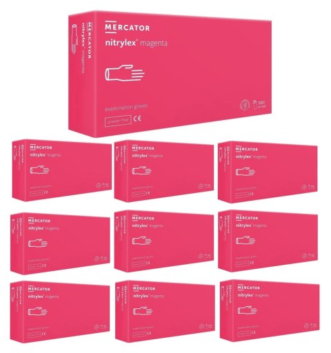 Rękawice Nitrylowe 100 szt. Nitrylex Magenta - 10 szt. (XL 9-10) Rękawice Nitrylowe 100 szt. Nitrylex Magenta - 10 szt. (XL 9-10)