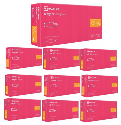 Rękawice Nitrylowe 100 szt. Nitrylex Magenta - 10 szt. (XL 9-10) Rękawice Nitrylowe 100 szt. Nitrylex Magenta - 10 szt. (XL 9-10)