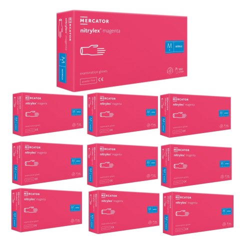 Rękawice Nitrylowe 100 szt. Nitrylex Magenta - 10 szt. (XL 9-10) Rękawice Nitrylowe 100 szt. Nitrylex Magenta - 10 szt. (XL 9-10)