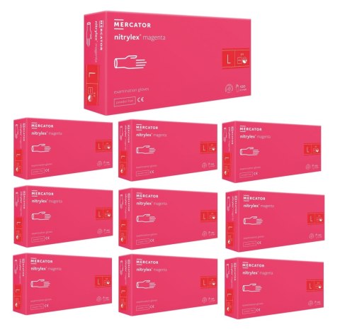 Rękawice Nitrylowe 100 szt. Nitrylex Magenta - 10 szt. (XL 9-10) Rękawice Nitrylowe 100 szt. Nitrylex Magenta - 10 szt. (XL 9-10)
