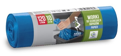 AZ Worki do segregacji odpadów PAPIER 120L 10szt niebieskie AZ Worki do segregacji odpadów PAPIER 120L 10szt niebieskie