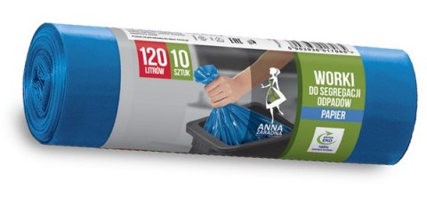 AZ Worki do segregacji odpadów PAPIER 120L 10szt niebieskie AZ Worki do segregacji odpadów PAPIER 120L 10szt niebieskie