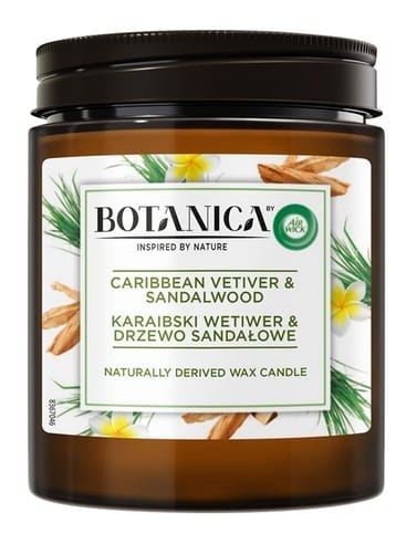 Botanica by Air Wick Karaibski Wetiwer & Drzewo Sandałowe/Caribbean Vetiver & Sandalwood 205g Świeczka Botanica by Air Wick Karaibski Wetiwer & Drzewo Sandałowe/Caribbean Vetiver & Sandalwood 205g Świeczka