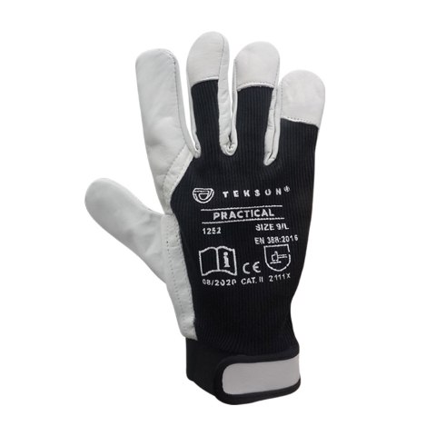 Rękawice Ochronne Tekson Practical 1252 Skóra Kozia Z Rzepem - 12 Par (8 - M) Rękawice Ochronne Tekson Practical 1252 Skóra Kozia Z Rzepem - 12 Par (8 - M)