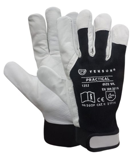 Rękawice Ochronne Tekson Practical 1252 Skóra Kozia Z Rzepem - 12 Par (8 - M) Rękawice Ochronne Tekson Practical 1252 Skóra Kozia Z Rzepem - 12 Par (8 - M)